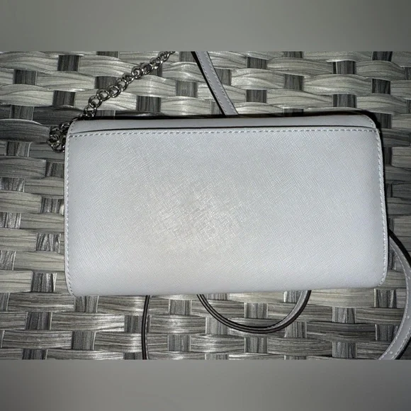 Michael Kors Wallet on Chain Crossbody — Saffiano Leather Gray WOC Bag - Picture 14 of 16